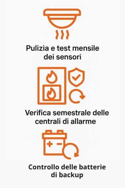 infografica su come mantenere gli impianti antincendio